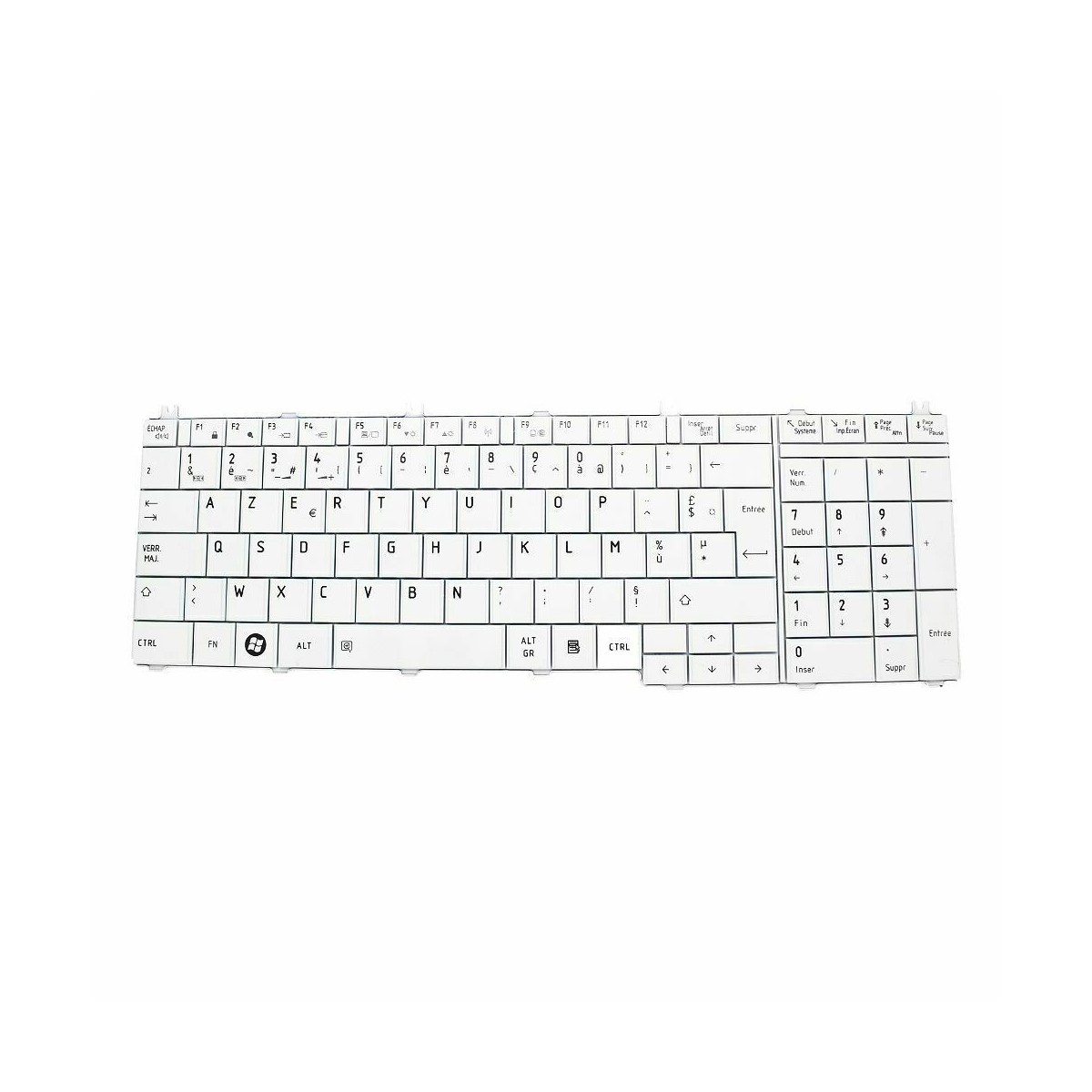 Clavier Français compatible Toshiba Satellite Pro C655 9Z.N4WGV.00F Blanc