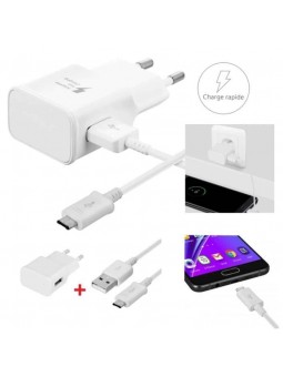 Chargeur pour Samsung Galaxy J3/ J3 2017/J2 2018/J5 /J5 2017 + Câble Micro-USB - CHARGEUR MICRO USB BLANC-iP