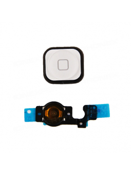 BOUTON HOME COMPLET AVEC NAPPE FLEX ET MEMBRANE IPHONE 5C BLANC