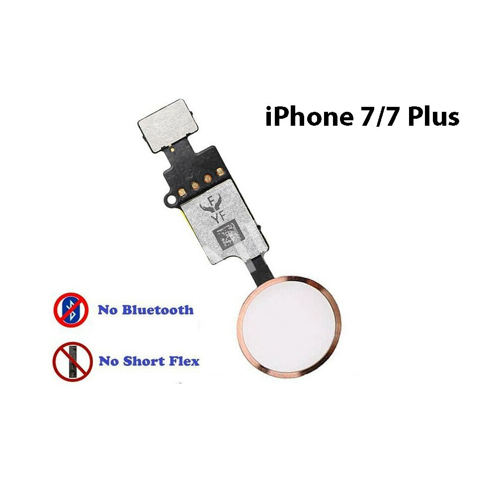 Bouton Home Fonctionnel avec Nappe Flex Compatible avec iPhone 7 Blanc-Rose