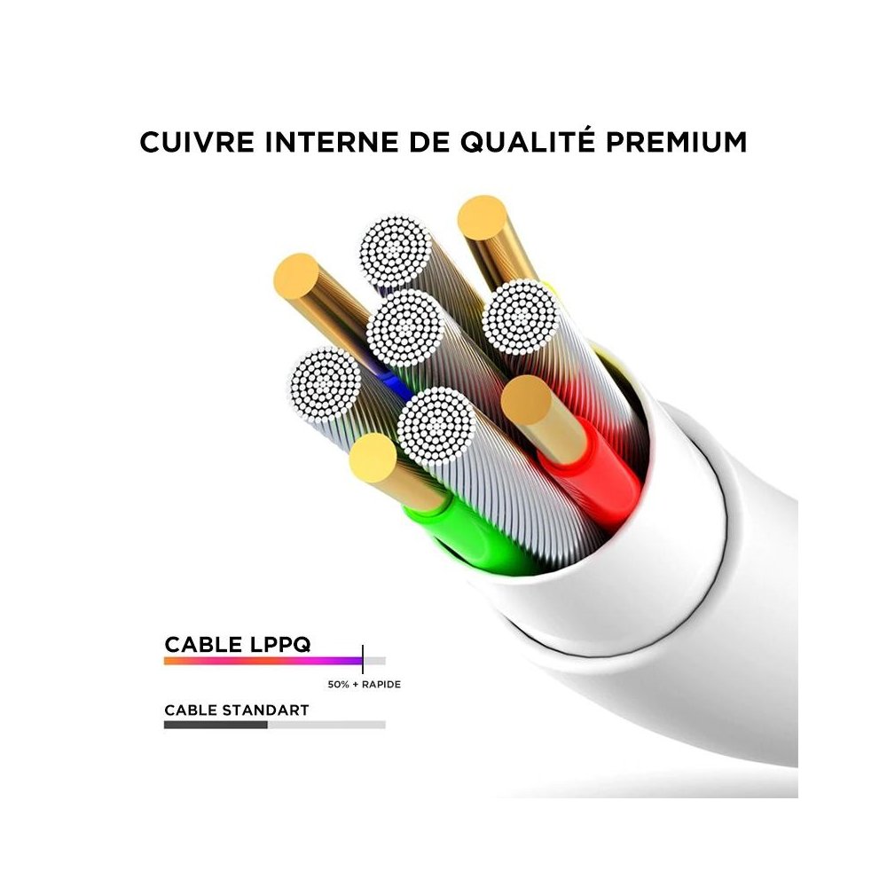 CABLE COMPATIBLE AVEC IPHONE 14 13 12 11 X XS XSMAX XR 5 S 6 7 8