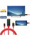 Câble Adaptateur Type-C vers HDMI Rouge 2 M Ultra HD 1080P 4K + USB
