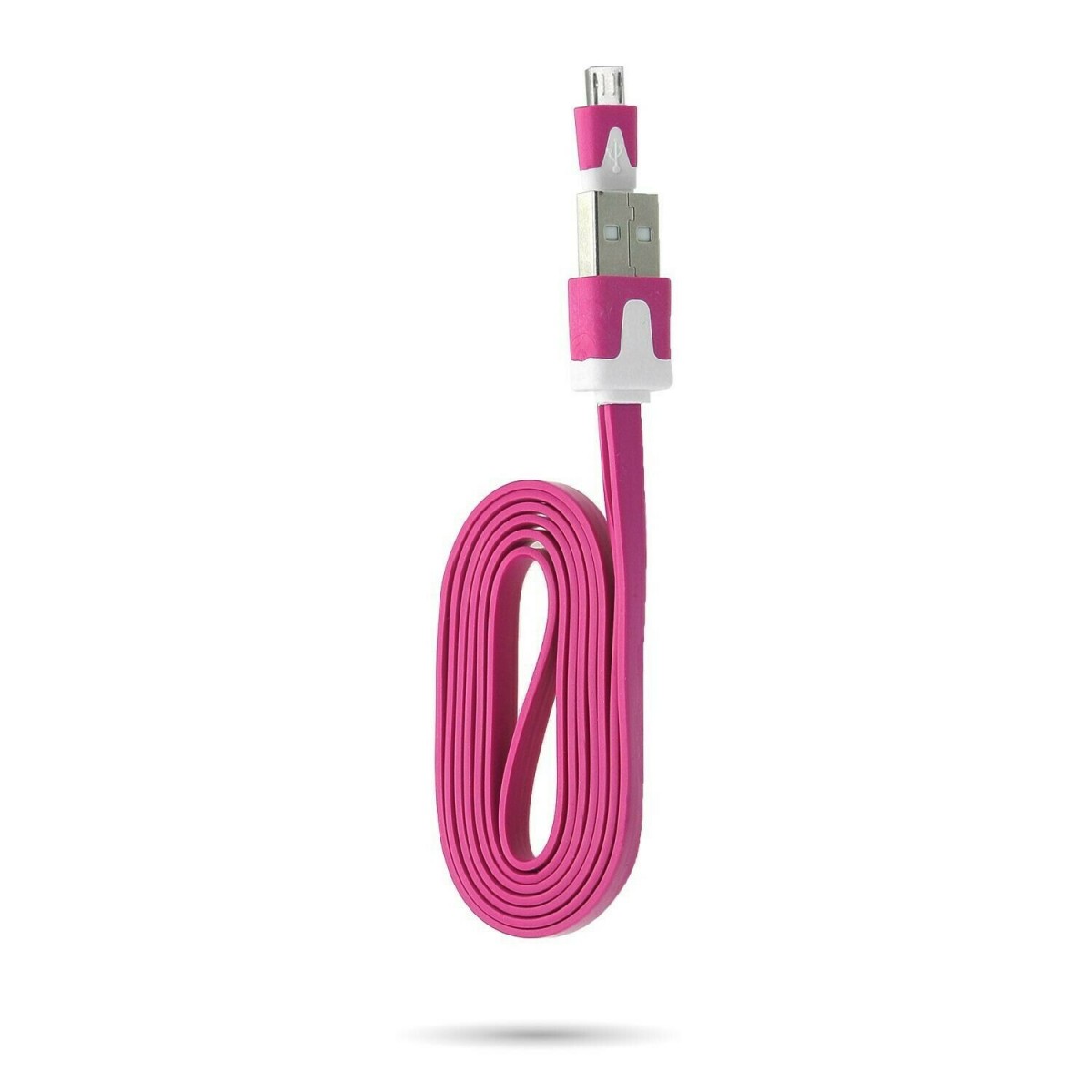 Câble chargeur plat 1m Micro usb Magenta