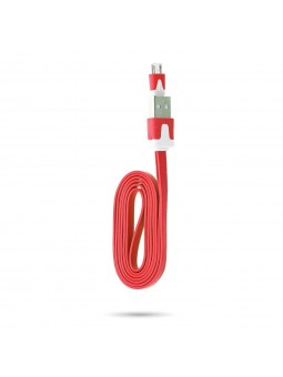 Câble chargeur plat 1m Micro usb Rouge