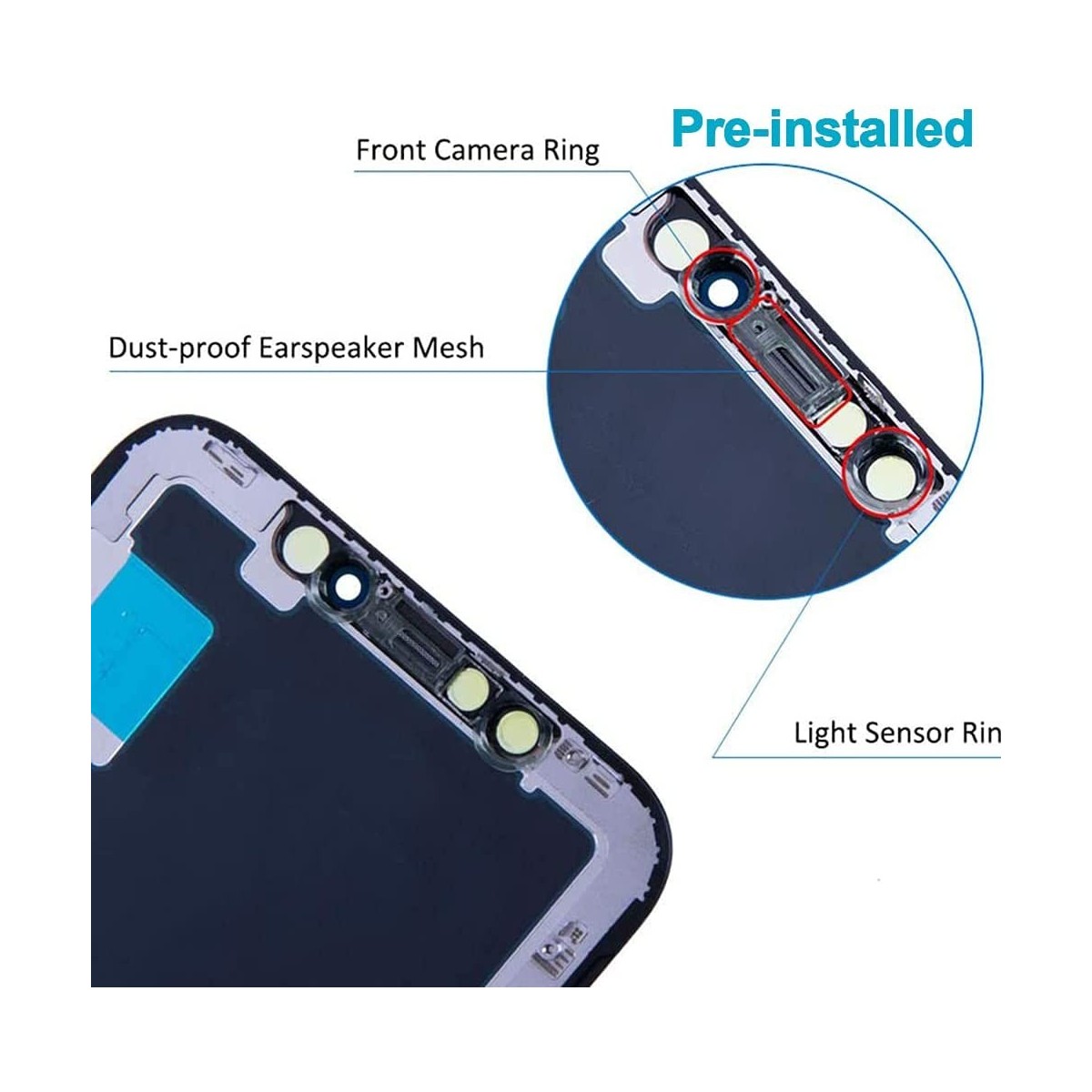 ECRAN LCD POUR IPHONE X/10 RETINA VITRE TACTILE SUR CHASSIS TFT SANS OUTILS