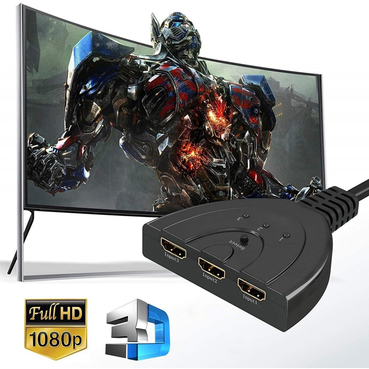 Hdmi Répartiteur switch commutateur avec cable 3 entrees 1 sortie 2K