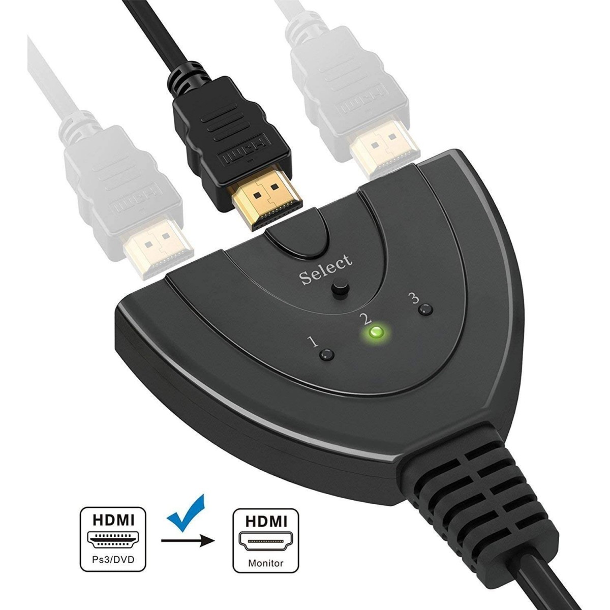 Hdmi Répartiteur switch commutateur avec cable 3 entrees 1 sortie 2K