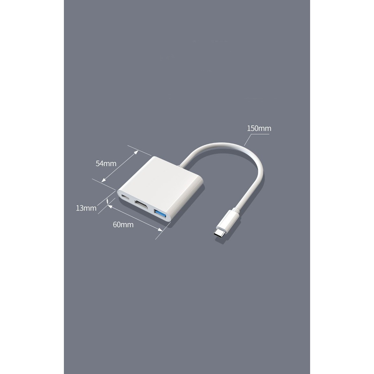 Adaptateur USB C vers HDMI 4K, Adaptateur Type C Hub vers HDMI Convertisseur avec Port USB 3.0 et Port de Charge C USB Compatibl