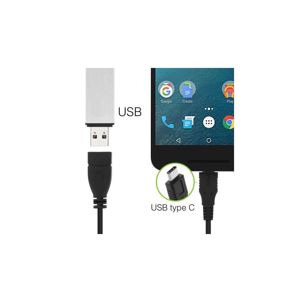 Cable adaptateur USB OTG Femelle vers USB Type C Male