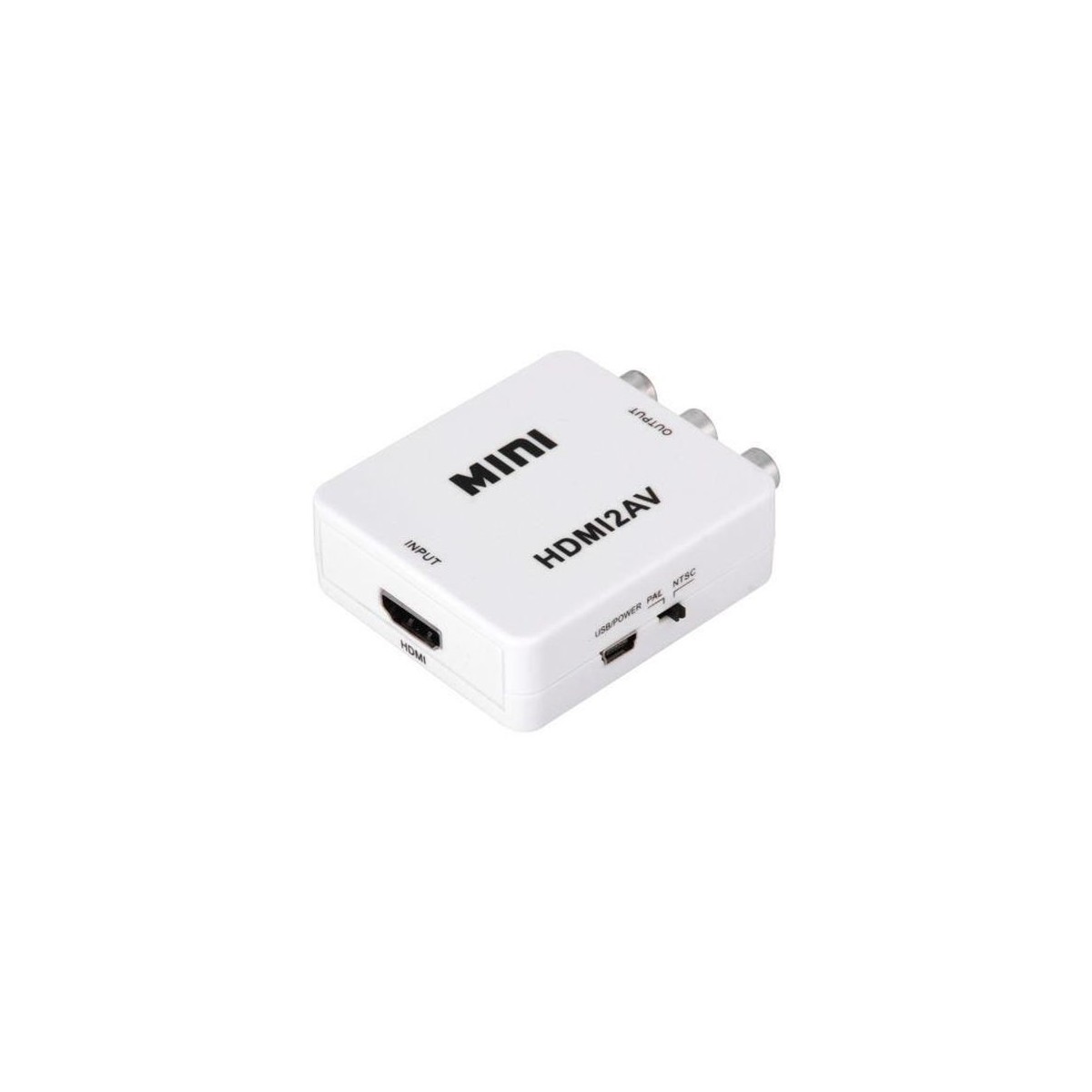 Adaptateur HDMI vers RCA vidéo audio adaptateur convertisseur HDMI2AV Blanc