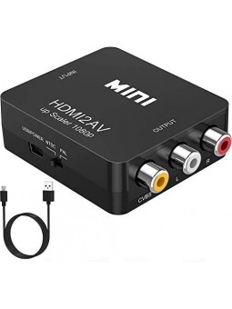 Adaptateur HDMI vers RCA Audio Video AV CVBS HD TV HDMI2AV Noir