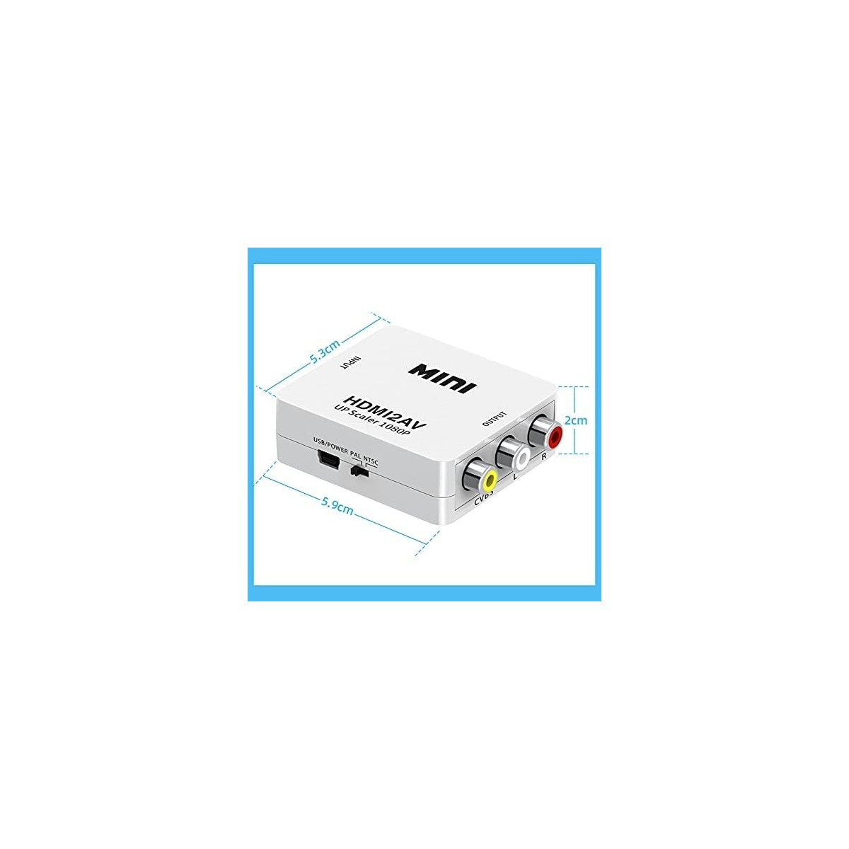 Adaptateur HDMI vers RCA vidéo audio adaptateur convertisseur HDMI2AV Blanc