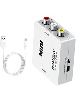 Adaptateur HDMI vers RCA vidéo audio adaptateur convertisseur HDMI2AV Blanc