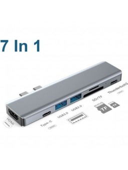 Hub USB C 7 en 1,avec Port Charge USB C, Port HDMI 4K,Adaptateur TypeC Hub pour MacBook   Notebook Laptop