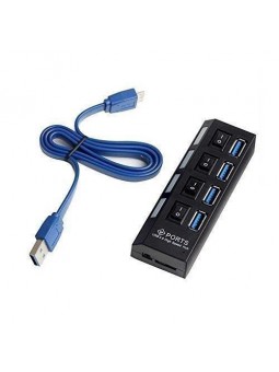 Hub Multiprise USB 3.0 avec 4 ports avec indicateur LED et interrupteurs individuels pour economiser l'énergie