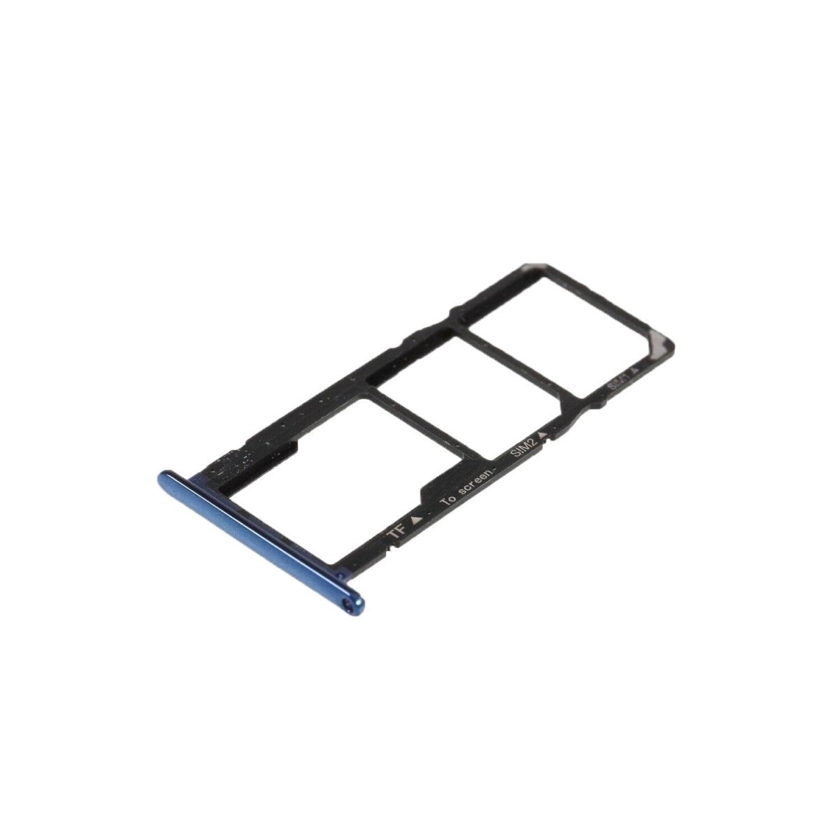 TIROIR SUPPORT CARTE DOUBLE SIM MICROSD DU HUAWEI Y6 2018 BLEU