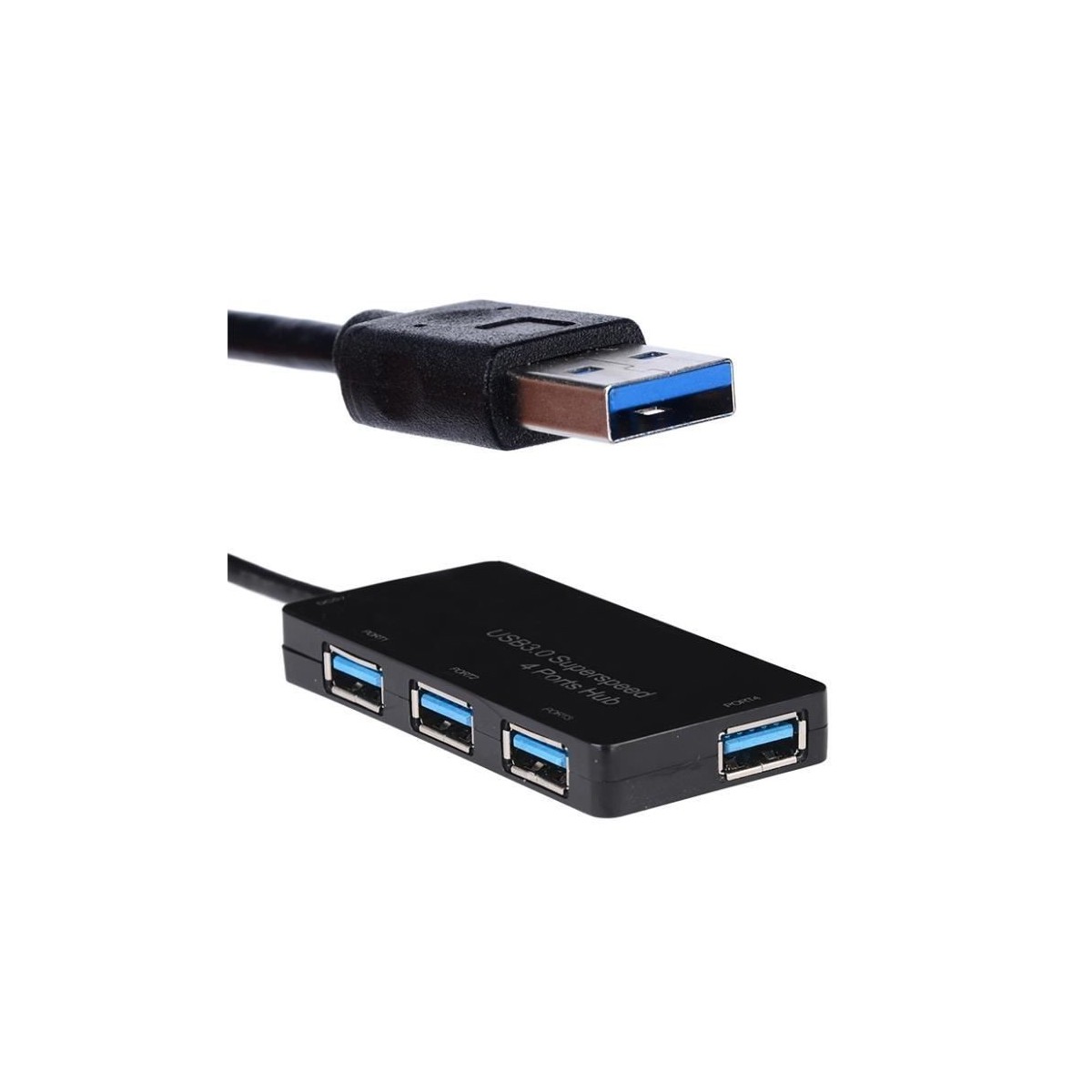 HUB 4 ports USB 3.0 Super haute vitesse adaptateur pour PC portable