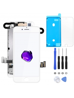 BLOC LCD POUR IPHONE 7 BLANC TOUT ASSEMBLÉ VITRE TACTILE + ECRAN LCD + 1 VERRE TREMPÉ + OUTILS + JOINT