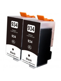 2 Cartouches compatible HP934XL Noir