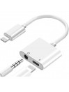 Adaptateur Jack 3.5mm casque audio & Chargeur pour iPhone Blanc