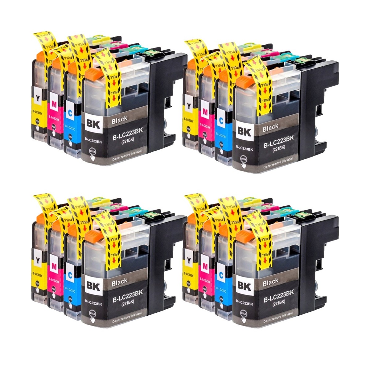 16 Cartouches compatibles avec BROTHER LC223 LC225 LC227 XL