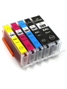 5 Cartouches compatibles PGI-580XXL CLI-581XXL