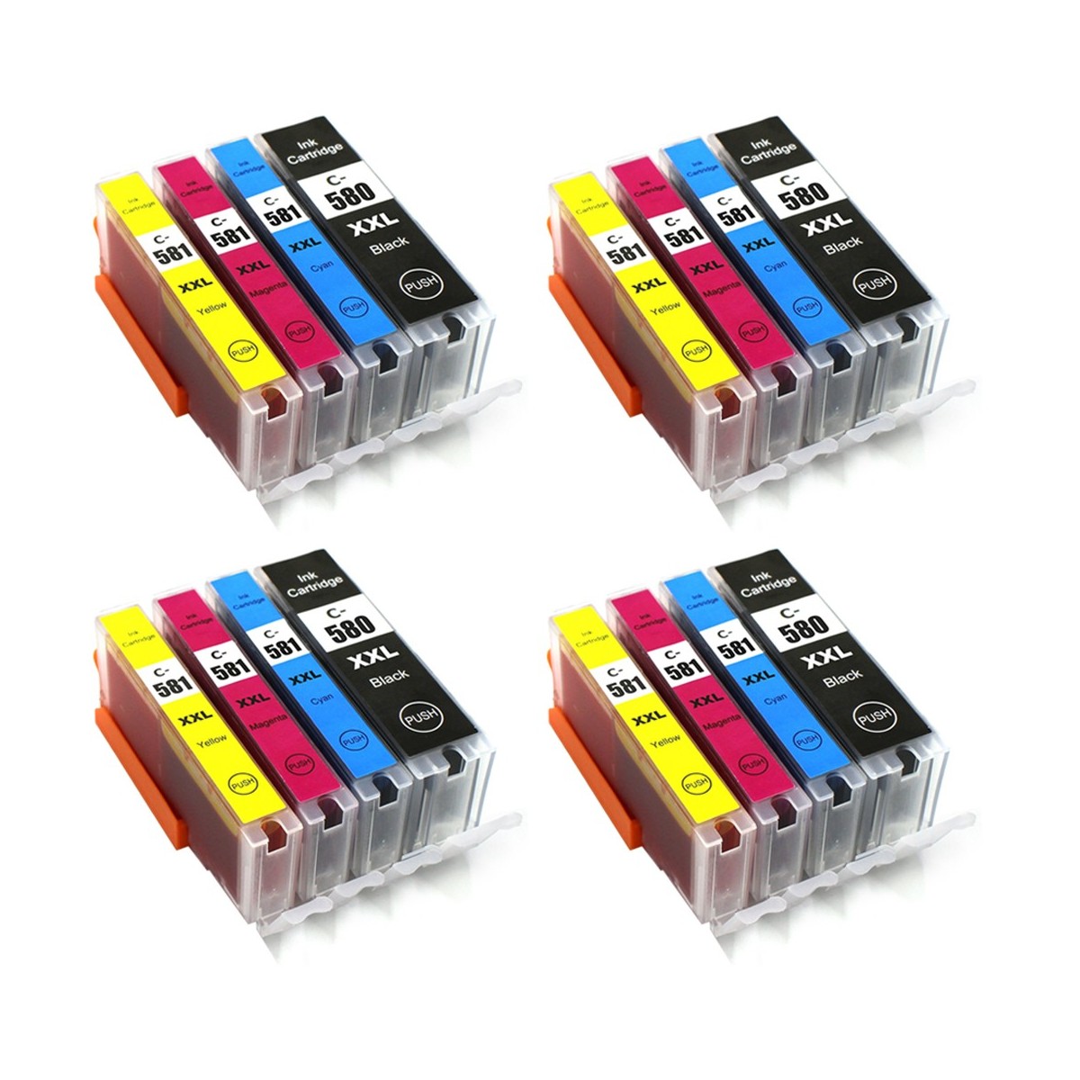 16 Cartouches compatibles PGI-580XXL CLI-581XXL