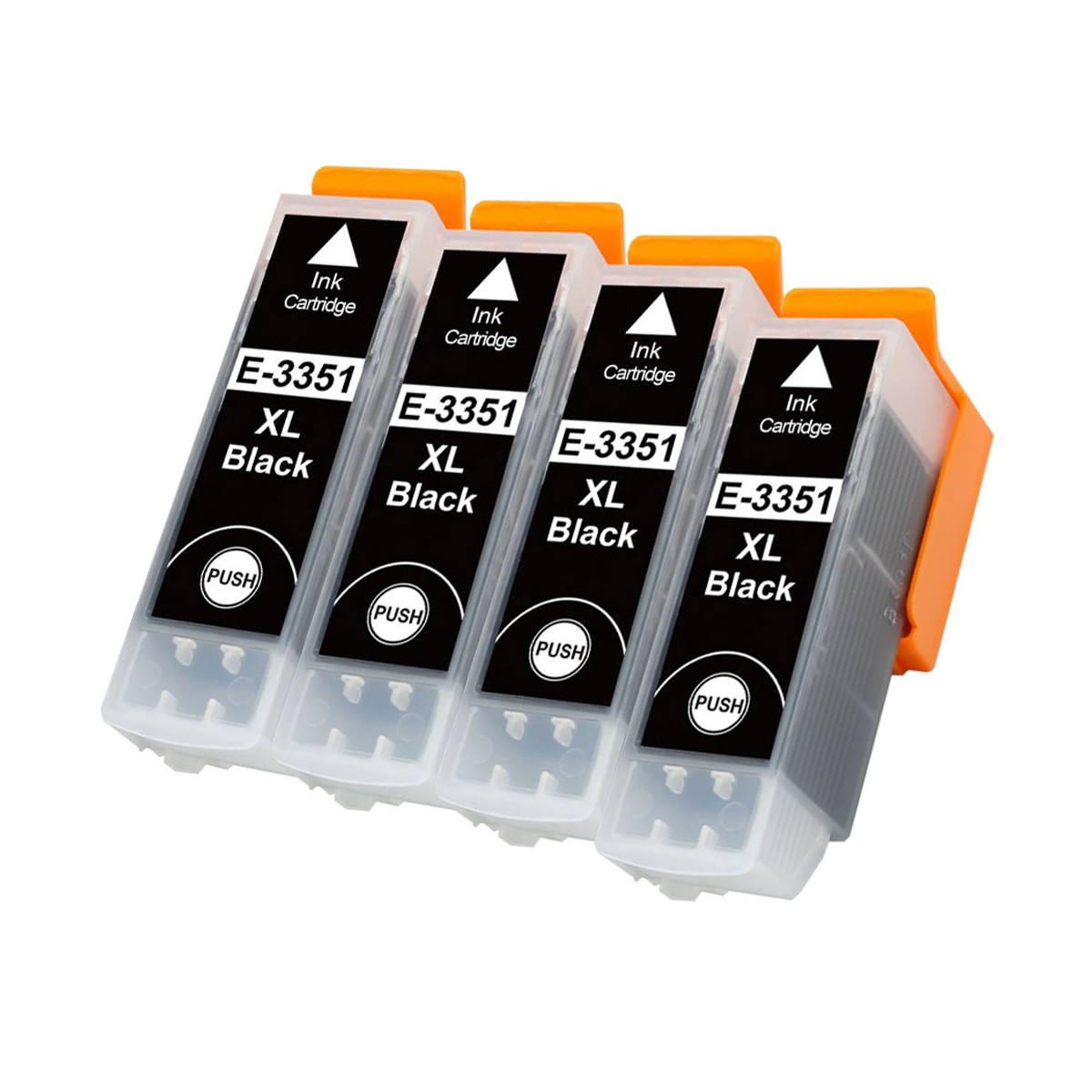 4 Cartouches Noir compatibles avec EPSON T3351 XL (Série Orange)