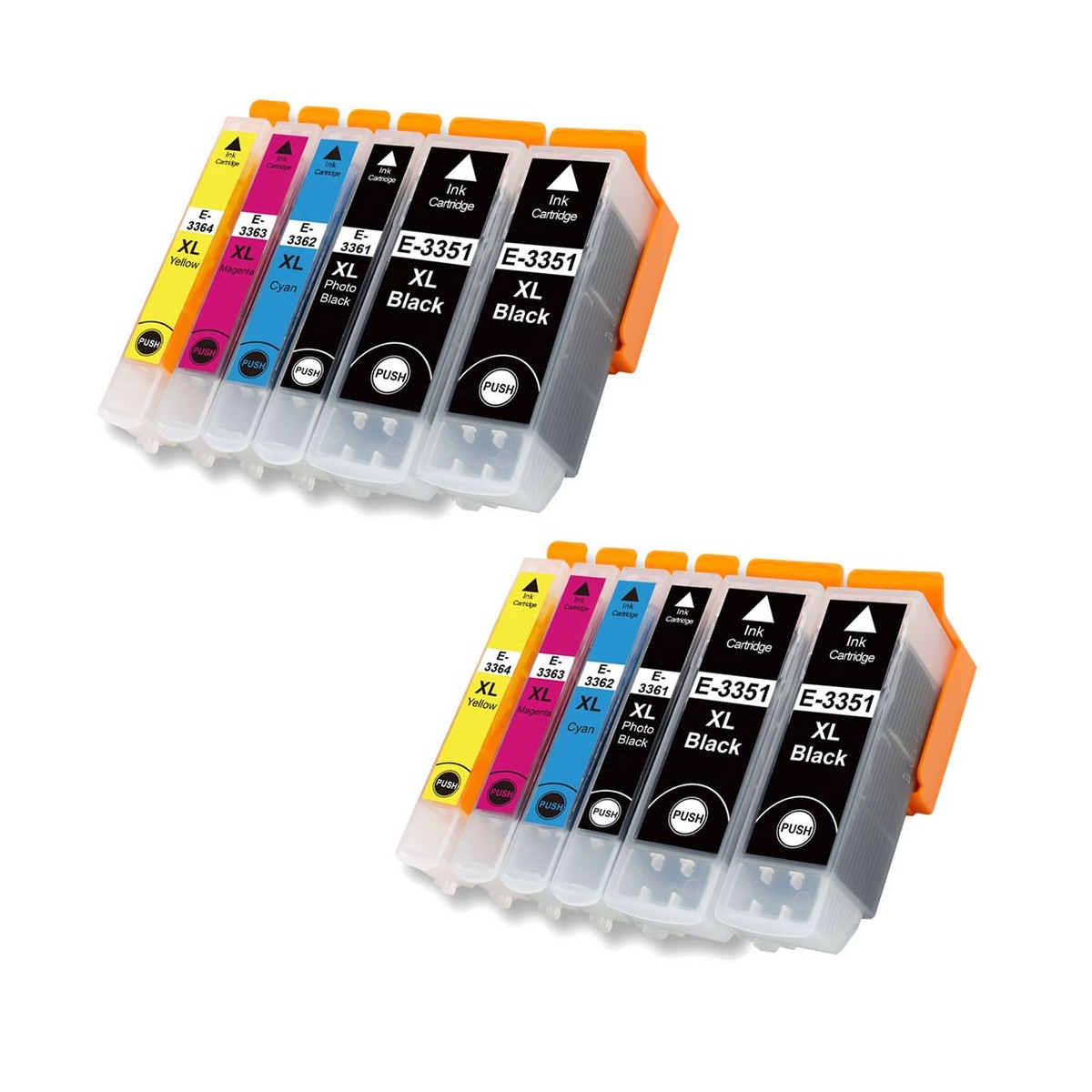 12 Cartouches compatibles avec EPSON T33 XL (Série Orange)
