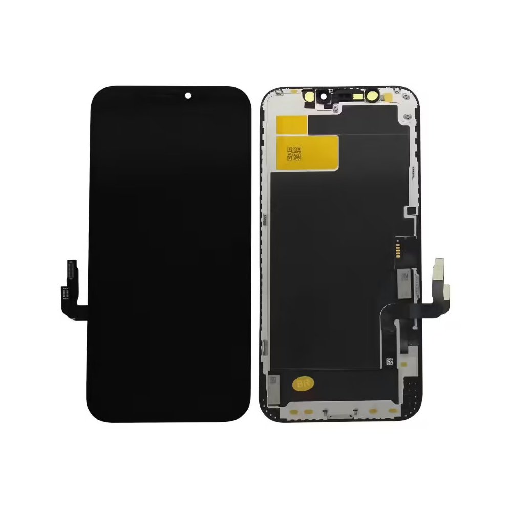 ECRAN OLED POUR IPHONE 12 VITRE TACTILE SUR CHASSIS NOIR SANS OUTILS