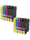 10 Cartouches compatibles avec Epson T1295 (Série Pomme)