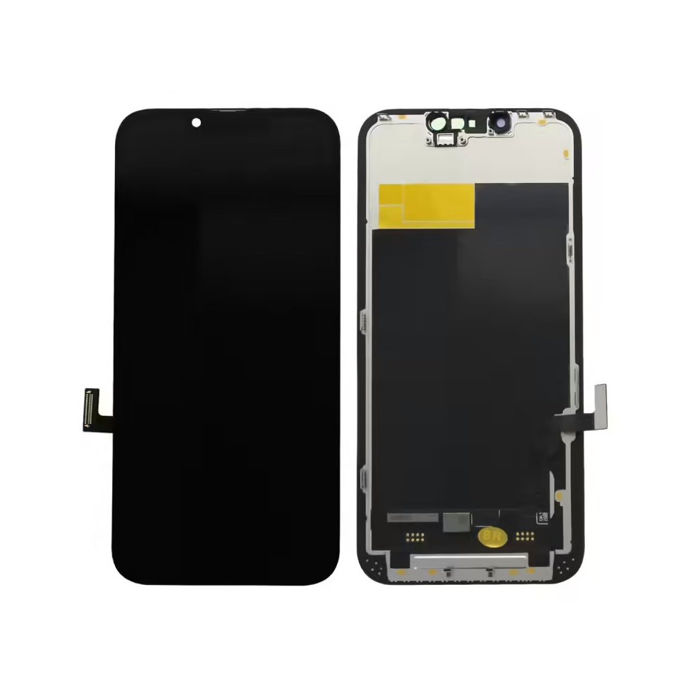 ECRAN OLED POUR IPHONE 13 VITRE TACTILE SUR CHASSIS NOIR SANS OUTILS