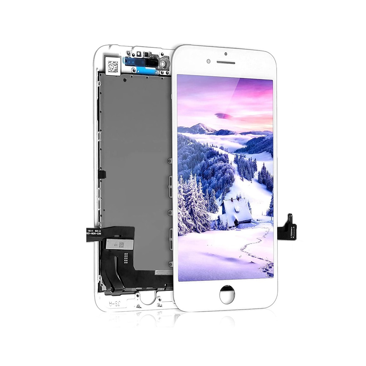 ECRAN LCD POUR IPHONE 7 BLANC + VITRE TACTILE SUR CHASSIS SANS OUTILS