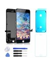 ECRAN LCD POUR IPHONE 7 PLUS NOIR + VITRE TACTILE SUR CHASSIS + OUTILS +VERRE + JOINT