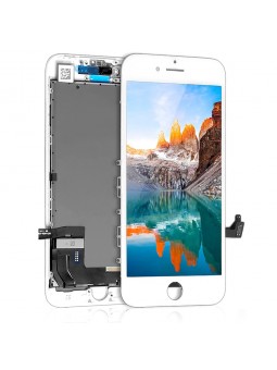 ECRAN LCD POUR IPHONE 8 BLANC + VITRE TACTILE SUR CHASSIS SANS OUTILS