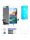 ECRAN LCD POUR IPHONE 8 BLANC + VITRE TACTILE SUR CHASSIS + KIT OUTILS + JOINT + VERRE