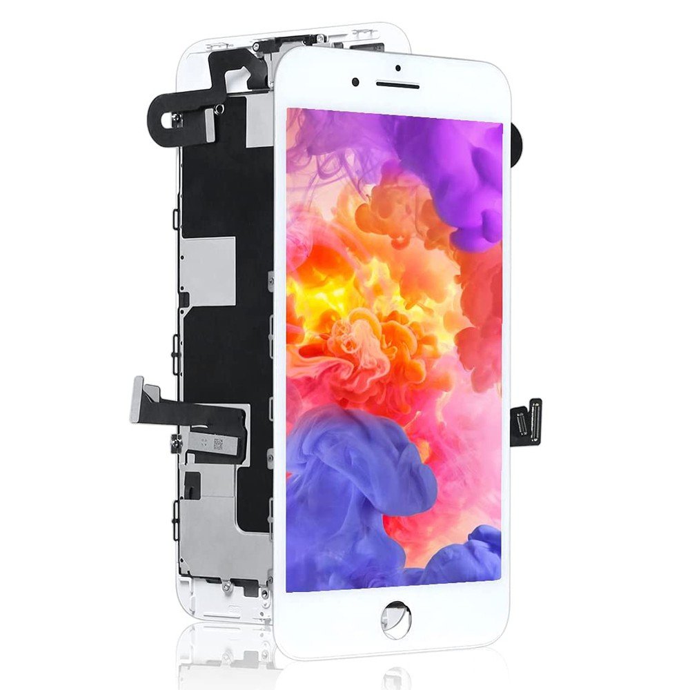 BLOC LCD POUR IPHONE 8 PLUS BLANC ASSEMBLÉ VITRE TACTILE + ECRAN LCD SANS OUTILS