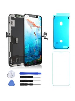 ECRAN LCD POUR IPHONE X/10 RETINA OLED VITRE TACTILE SUR CHASSIS + OUTILS + JOINT + VERRE