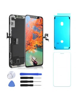 ECRAN TFT INCELL LCD POUR IPHONE XS VITRE TACTILE SUR CHASSIS NOIR AVEC OUTILS + VERRE TREMPÉ + JOINT