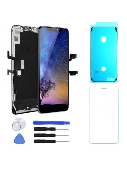 ECRAN TFT INCELL LCD VITRE TACTILE SUR CHASSIS POUR IPHONE XS MAX NOIR + OUTILS + VERRE +JOINT