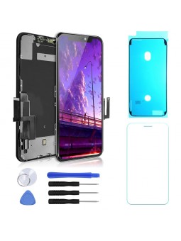 ECRAN LCD POUR IPHONE 11 NOIR VITRE TACTILE SUR CHASSIS AVEC OUTILS + VERRE + JOINT