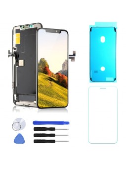 ECRAN LCD POUR IPHONE 11 PRO MAX VITRE TACTILE SUR CHASSIS  NOIR + OUTILS + JOINT + VERRE