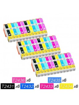 36 Cartouches compatibles avec Epson T2431-T2436
