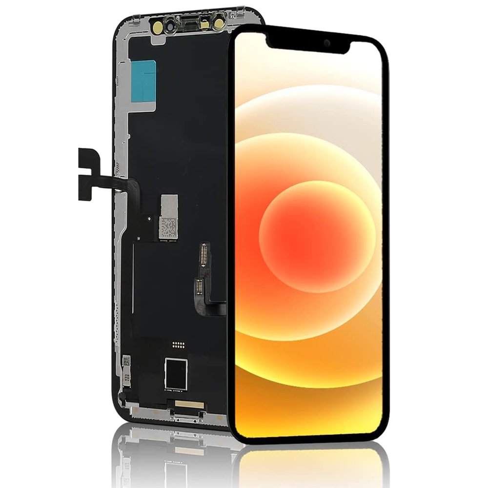 ECRAN OLED POUR IPHONE 12 VITRE TACTILE SUR CHASSIS NOIR SANS OUTILS