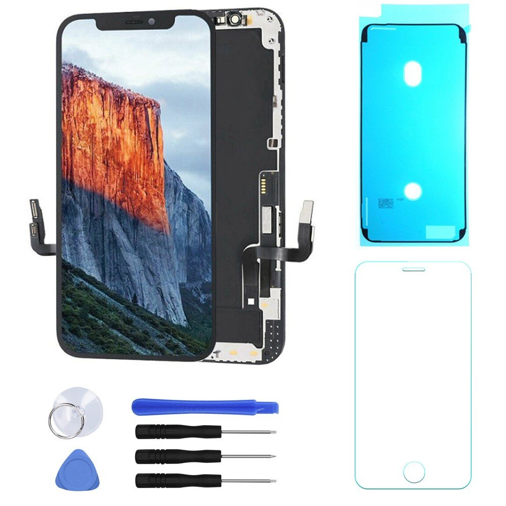 ECRAN LCD POUR IPHONE 12 PRO INCELL VITRE TACTILE SUR CHASSIS NOIR +VERRE +JOINT