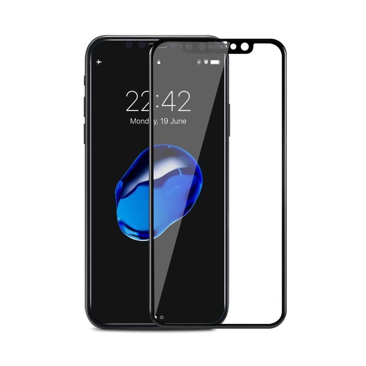 Verre Trempé Intégral 5D Pour iPhone XS, Recouvre 100% de la Face Avant