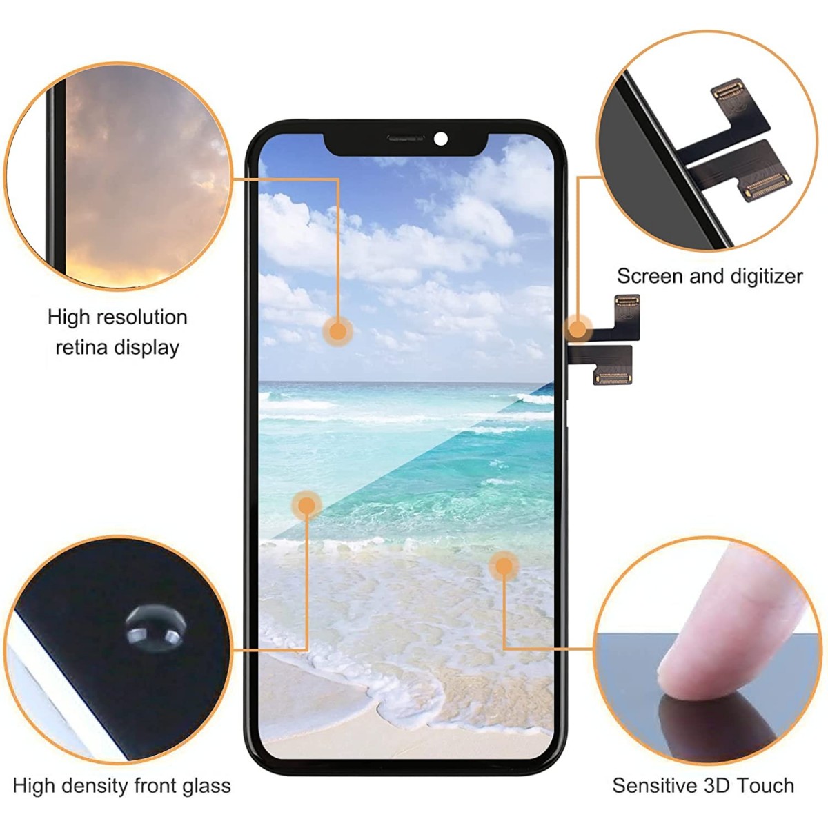 ECRAN LCD TFT POUR IPHONE 11 PRO MAX NOIR VITRE TACTILE SUR CHASSIS SANS OUTILS