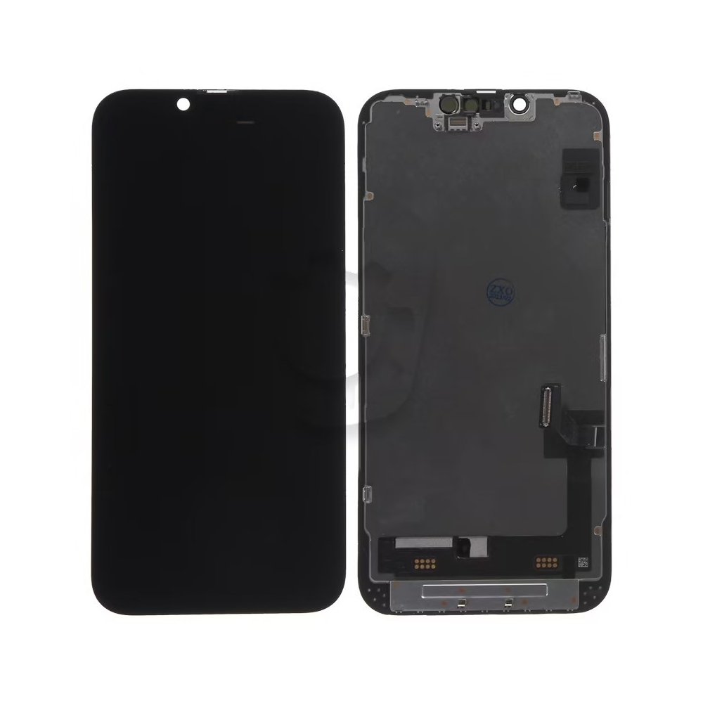 ECRAN OLED POUR IPHONE 14 VITRE TACTILE SUR CHASSIS NOIR SANS OUTILS