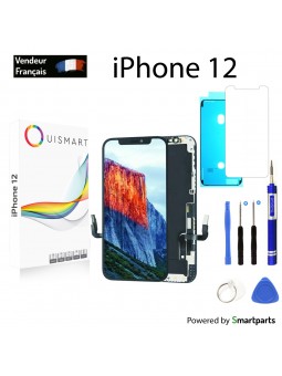 OuiSmart® ECRAN LCD POUR IPHONE 12 INCELL VITRE TACTILE SUR CHASSIS NOIR + VERRE + JOINT