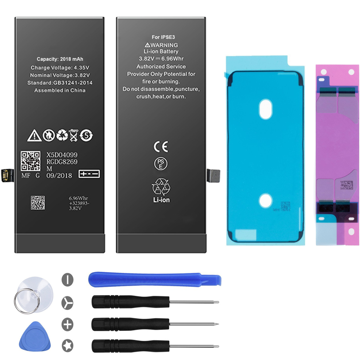 Kit Batterie pour iPhone SE 2022 (Joint Noir)